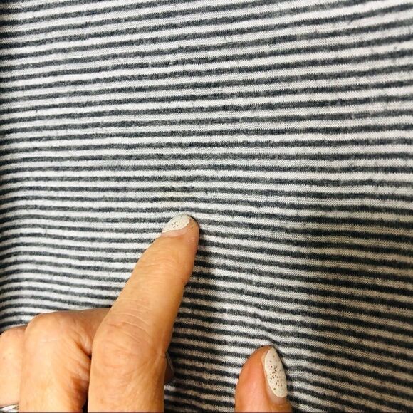 Anthropologie Postage Stamp Gray White Stripe Tank - Picture 9 of 11